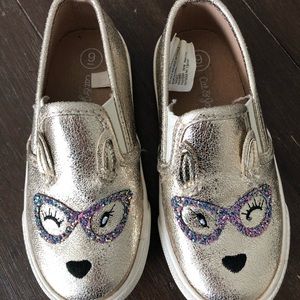 Cat and Jack metallic bunny slip on shoes